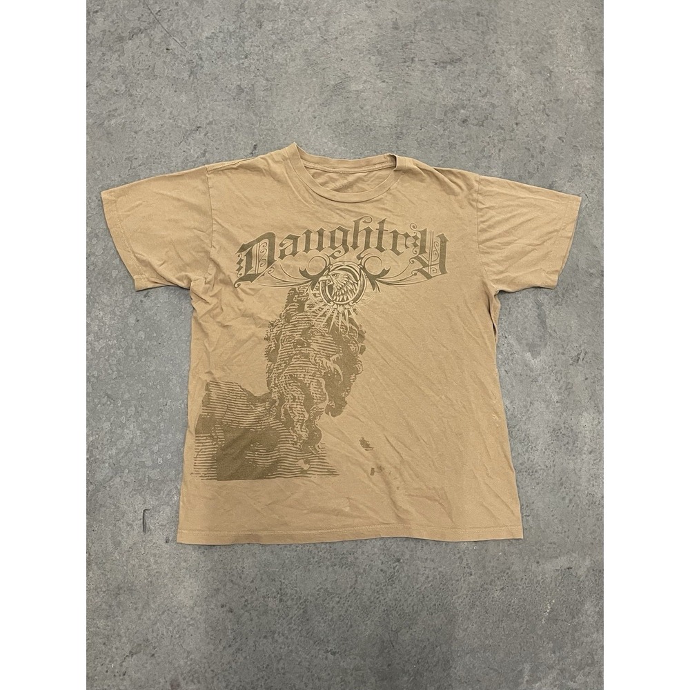 Daughtry AOP Double Sided Graphic Band T Shirt Mens Medium Brown Y2K NWOT Rare